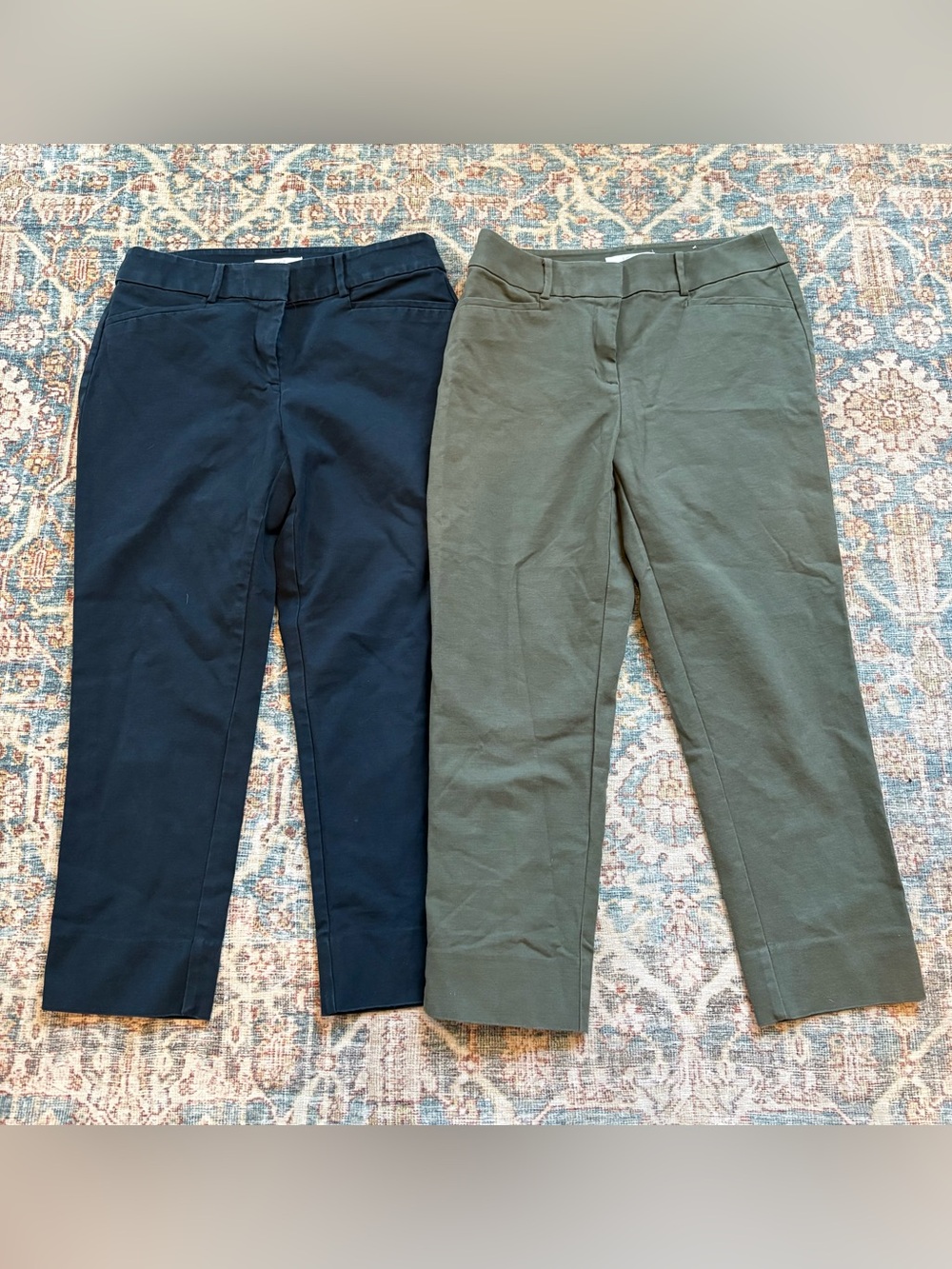 LOFT Julie Riviera Pants (navy, olive)